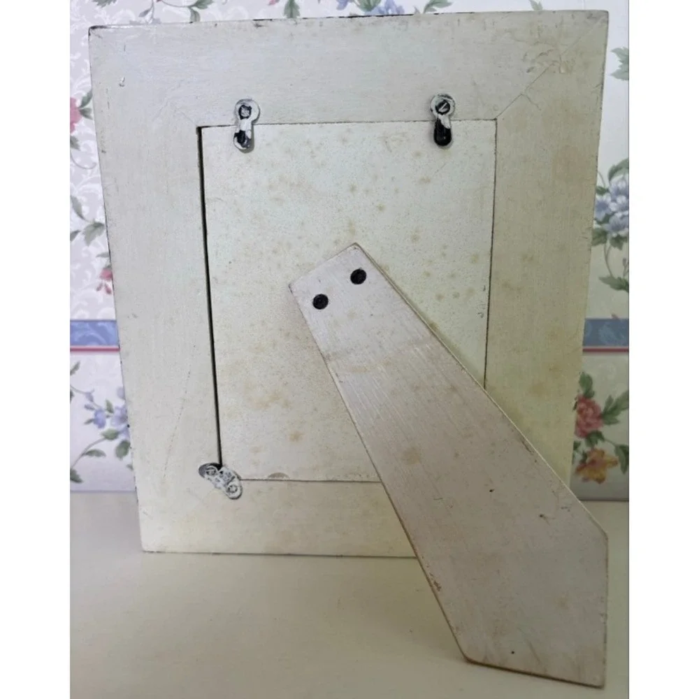 Rustic Distressed Wood 5x7 Photo Frame Turquoise White Weathered Farmhouse India